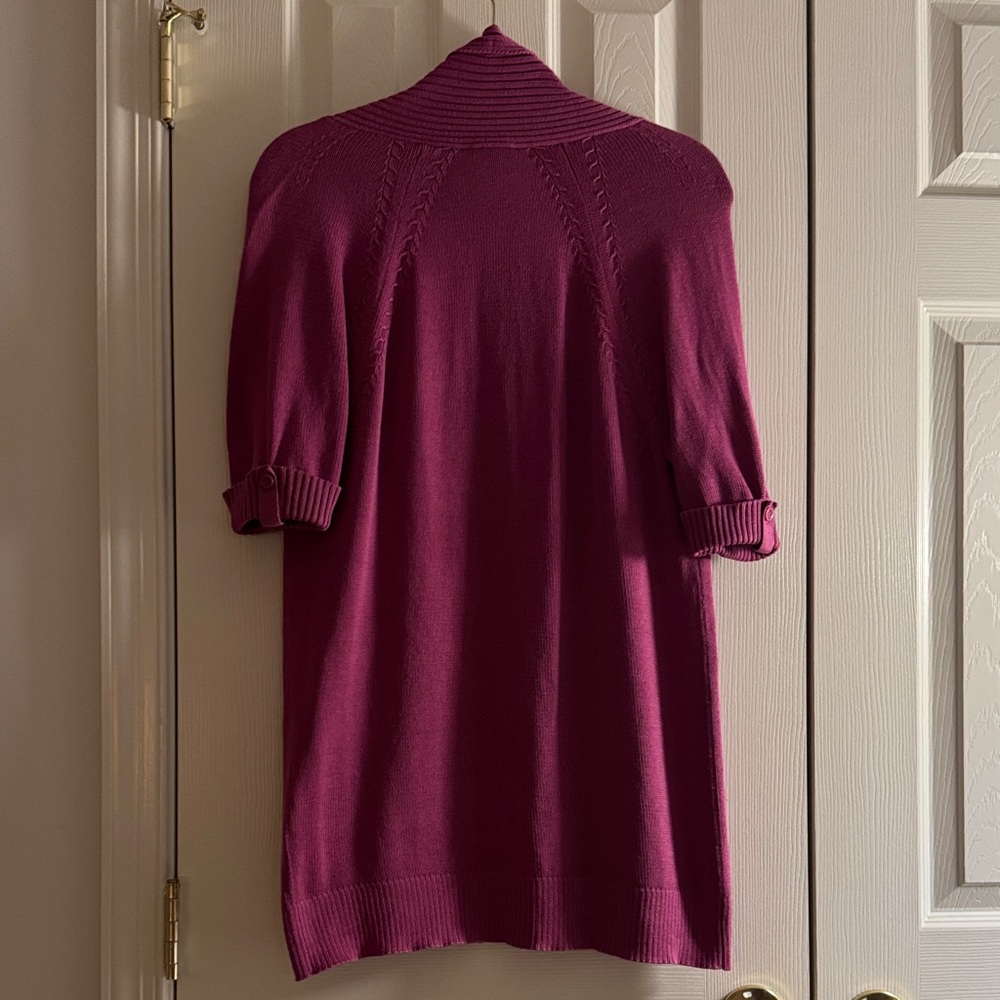 Talbots Ribbed Open Front Cardigan – Raspberry Pink, Size M - Picture 2 of 6